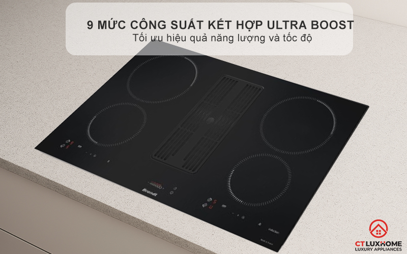 BẾP TỪ 4 VÙNG NẤU TÍCH HỢP HÚT MÙI BRANDT BPI384BH 7400W MÀU ĐEN 5
