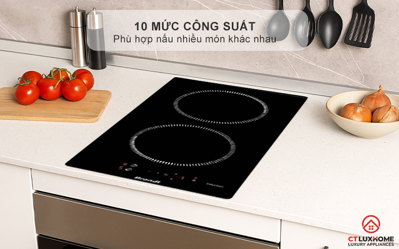 BẾP TỪ DOMINO 2 VÙNG NẤU BRANDT BPI6210B 3600W MÀU ĐEN 5