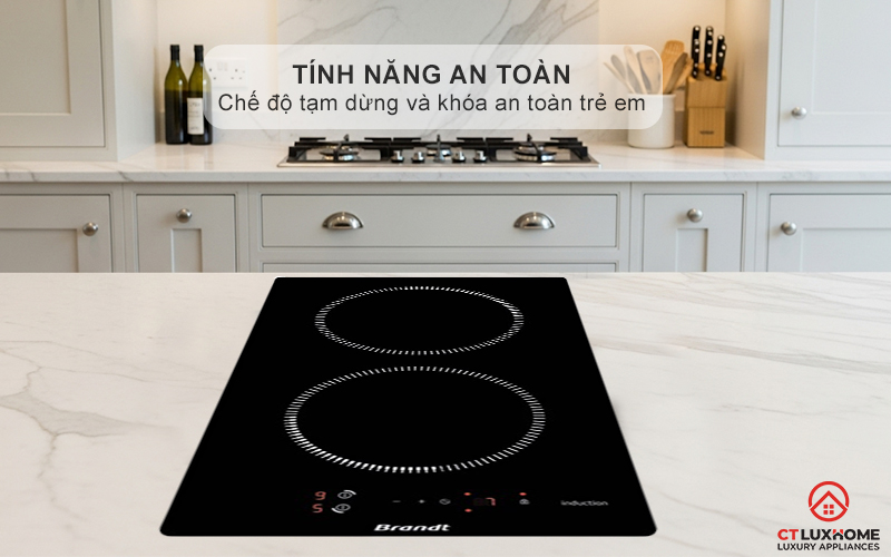 BẾP TỪ DOMINO 2 VÙNG NẤU BRANDT BPI6210B 3600W MÀU ĐEN 7