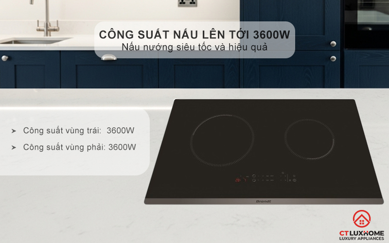 BẾP TỪ 2 VÙNG NẤU BRANDT BPI6230BL 3600W MÀU ĐEN 3