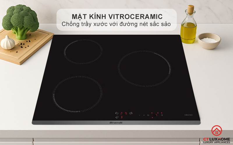 BẾP TỪ 3 VÙNG NẤU BRANDT BPI6309B 3600W MÀU ĐEN 2