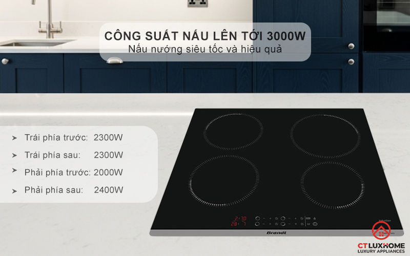 BẾP TỪ 4 VÙNG NẤU BRANDT BPI6410B 3000W MÀU ĐEN 3