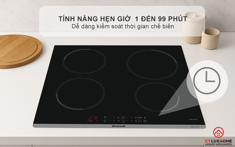 BẾP TỪ 4 VÙNG NẤU BRANDT BPI6410B 3000W MÀU ĐEN 6
