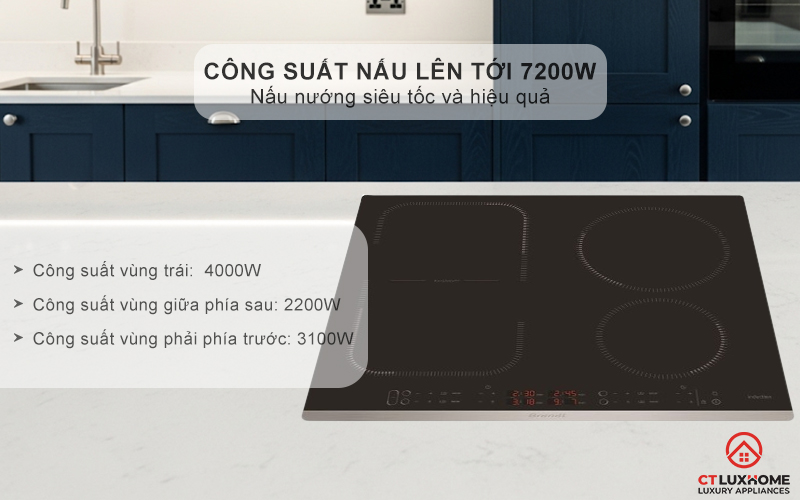 BẾP TỪ 4 VÙNG NẤU BRANDT BPI6449X 7200W MÀU ĐEN 3