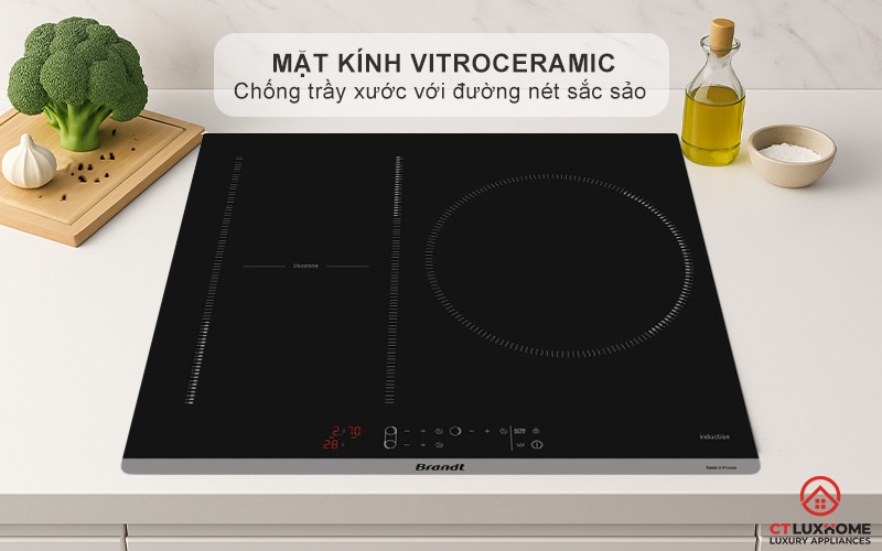 BẾP TỪ 3 VÙNG NẤU BRANDT BPI163DUB 7400W MÀU ĐEN 2