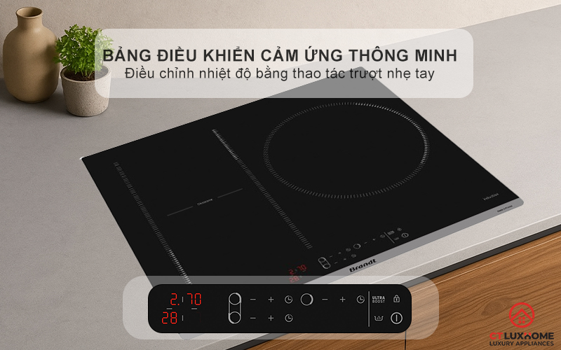 BẾP TỪ 3 VÙNG NẤU BRANDT BPI163DUB 7400W MÀU ĐEN 4