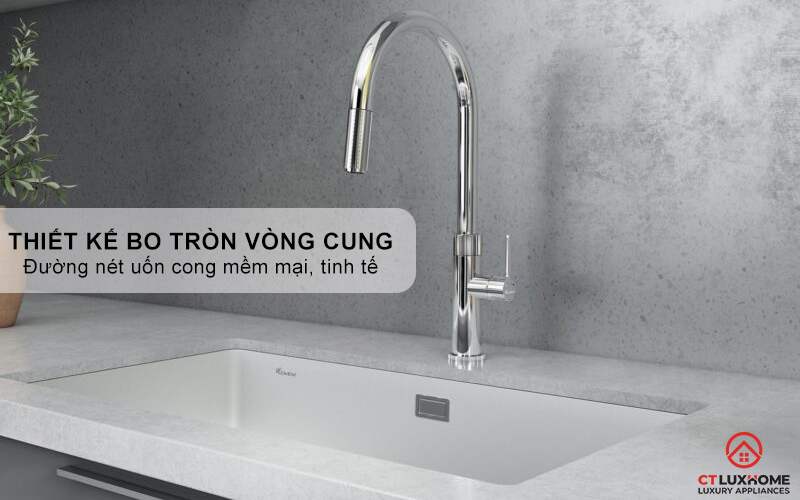 VÒI RỬA BÁT DÂY RÚT KONOX LASI CHROME LASICHROME 1