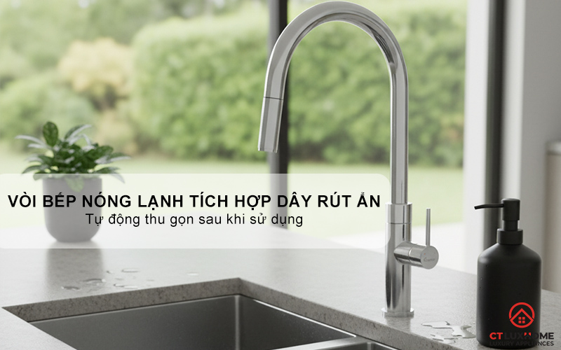 VÒI RỬA BÁT DÂY RÚT KONOX LASI CHROME LASICHROME 3