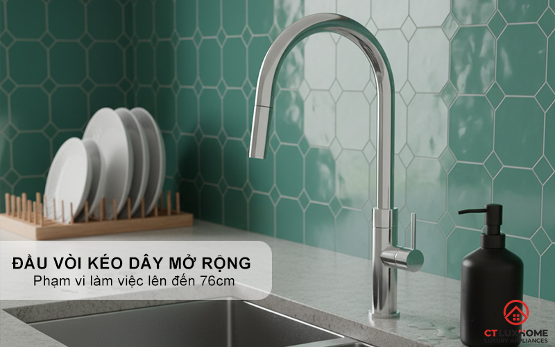 VÒI RỬA BÁT DÂY RÚT KONOX LASI CHROME LASICHROME 5