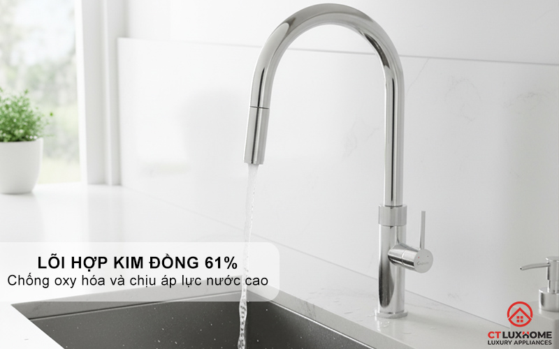 VÒI RỬA BÁT DÂY RÚT KONOX LASI CHROME LASICHROME 9