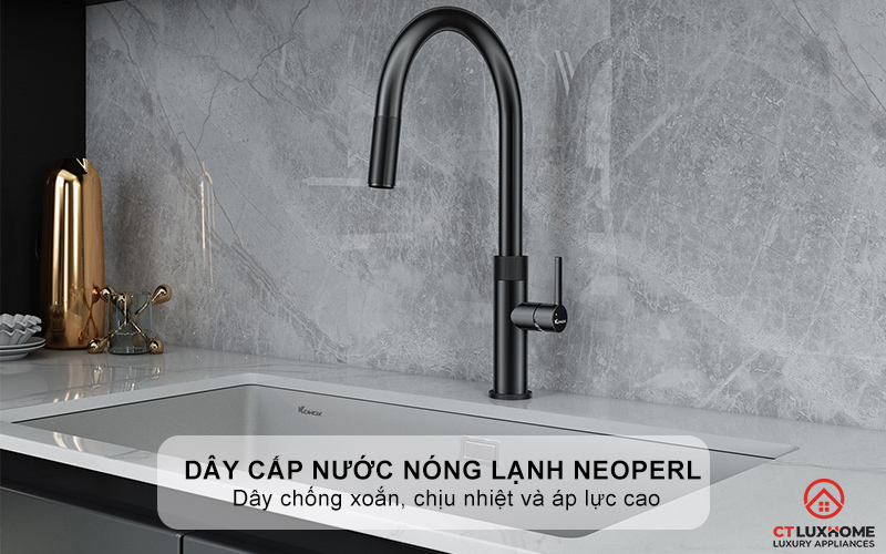 VÒI RỬA BÁT DÂY RÚT KONOX LASI GUN METAL LASIGUNMETAL 10