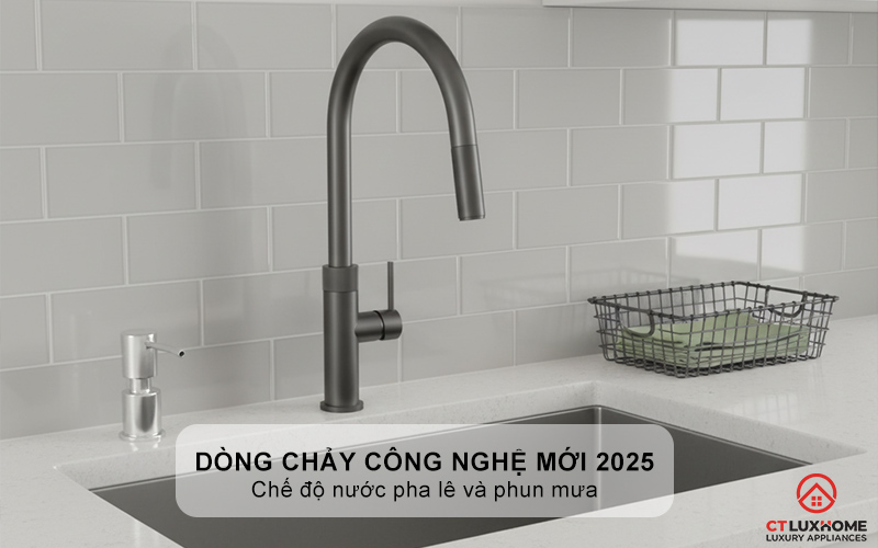 VÒI RỬA BÁT DÂY RÚT KONOX LASI GUN METAL LASIGUNMETAL 4