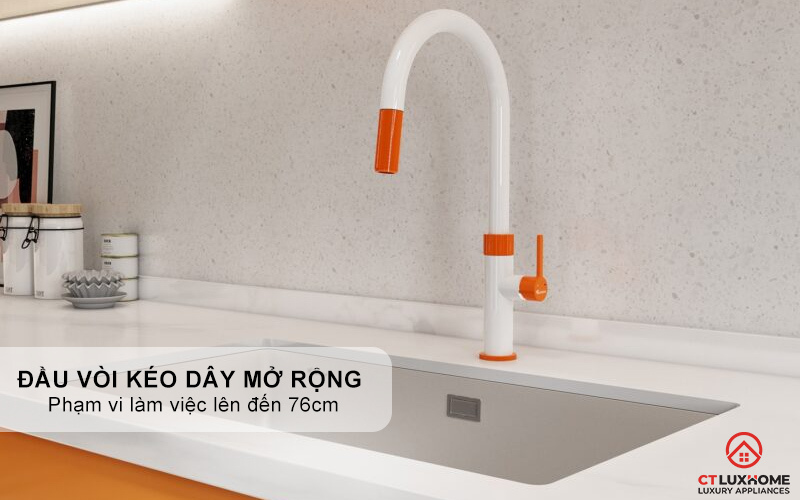 VÒI RỬA BÁT DÂY RÚT KONOX LASI ORANGE LASIORANGE 5