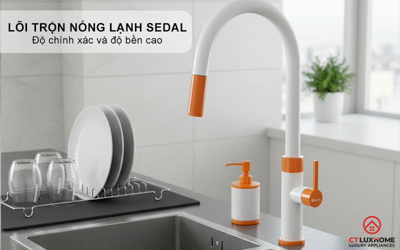 VÒI RỬA BÁT DÂY RÚT KONOX LASI ORANGE LASIORANGE 8