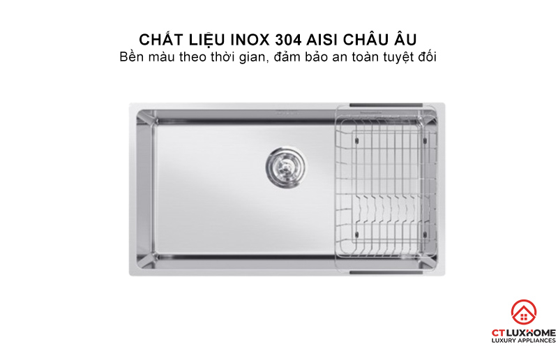 CHẬU RỬA BÁT INOX 1 HỐC RỬA KONOX STELO 780U STELO780U 2