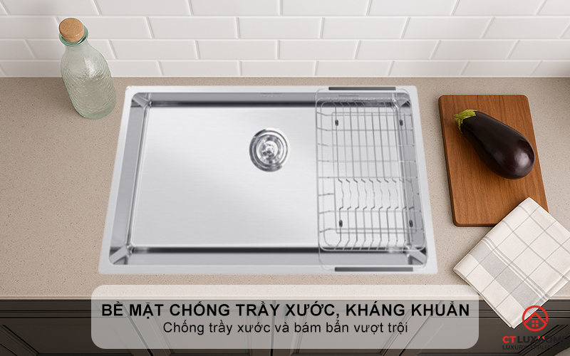 CHẬU RỬA BÁT INOX 1 HỐC RỬA KONOX STELO 780U STELO780U 3