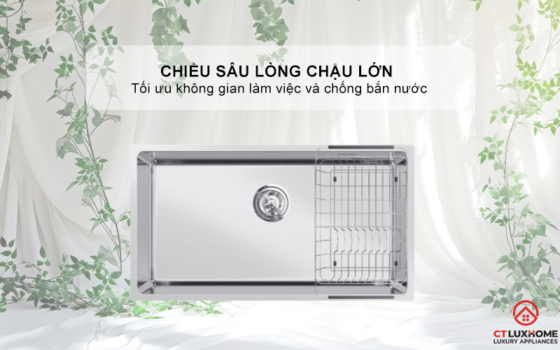 CHẬU RỬA BÁT INOX 1 HỐC RỬA KONOX STELO 780U STELO780U 4