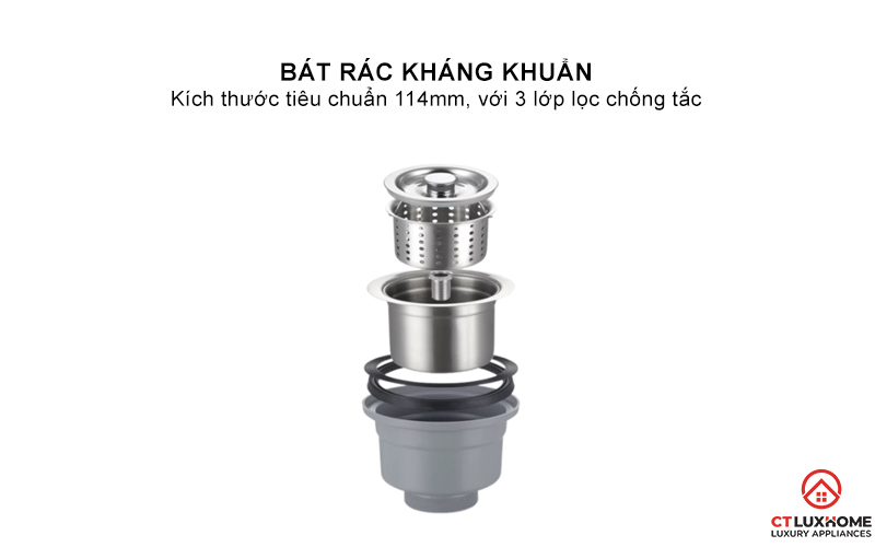 CHẬU RỬA BÁT INOX 1 HỐC RỬA KONOX STELO 780U STELO780U 5