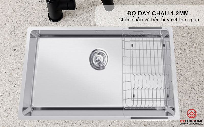CHẬU RỬA BÁT INOX 1 HỐC RỬA KONOX STELO 780U STELO780U 7