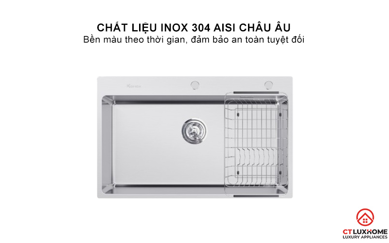 CHẬU RỬA BÁT INOX  1 HỐC RỬA KONOX STELO 790 STELO790 2