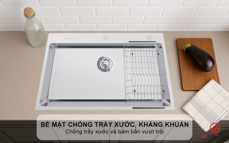 CHẬU RỬA BÁT INOX  1 HỐC RỬA KONOX STELO 790 STELO790 3
