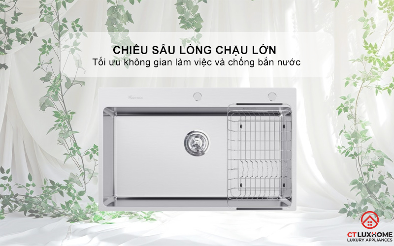 CHẬU RỬA BÁT INOX  1 HỐC RỬA KONOX STELO 790 STELO790 4