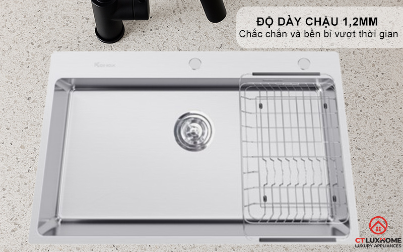 CHẬU RỬA BÁT INOX  1 HỐC RỬA KONOX STELO 790 STELO790 7