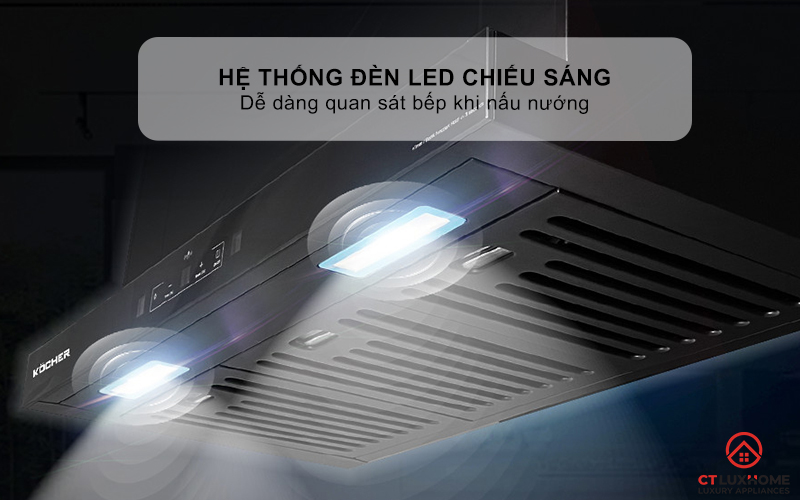 MÁY HÚT MÙI ÂM TỦ KOCHER TURBO X-668D NGANG 700MM MÀU ĐEN X668D 5