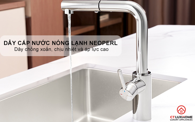 VÒI RỬA BÁT DÂY RÚT KONOX VIRA CHROME  KONOXVIRACHROME 10