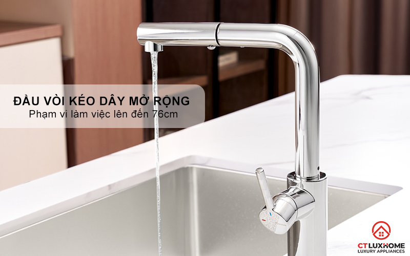 VÒI RỬA BÁT DÂY RÚT KONOX VIRA CHROME  KONOXVIRACHROME 5