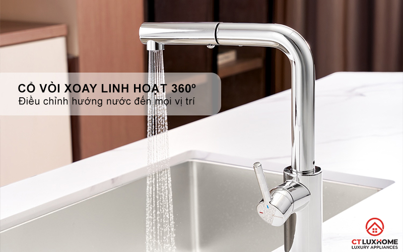 VÒI RỬA BÁT DÂY RÚT KONOX VIRA CHROME  KONOXVIRACHROME 6