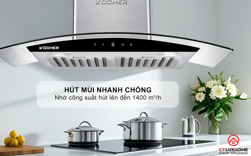 MÁY HÚT MÙI GẮN TƯỜNG KÍNH CONG KOCHER K-228PRO NGANG 70CM K228PRO 3