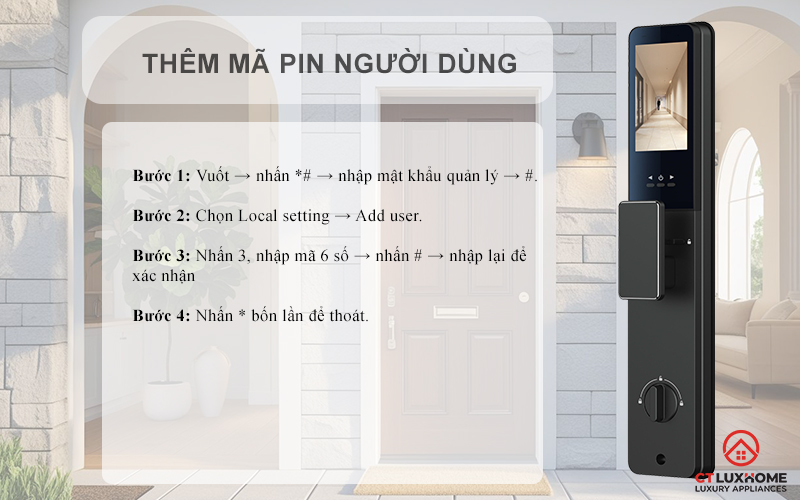 HOÁ CỬA THÔNG MINH AVOLOCK AL 75TFV CẢM BIẾN VÂN TAY, KHUÔN MẶT 6