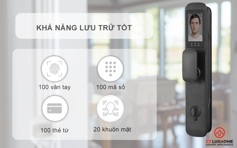 KHOÁ CỬA THÔNG MINH AVOLOCK AL 80FRVT CẢM BIẾN VÂN TAY, KHUÔN MẶT AL80FRVT 12