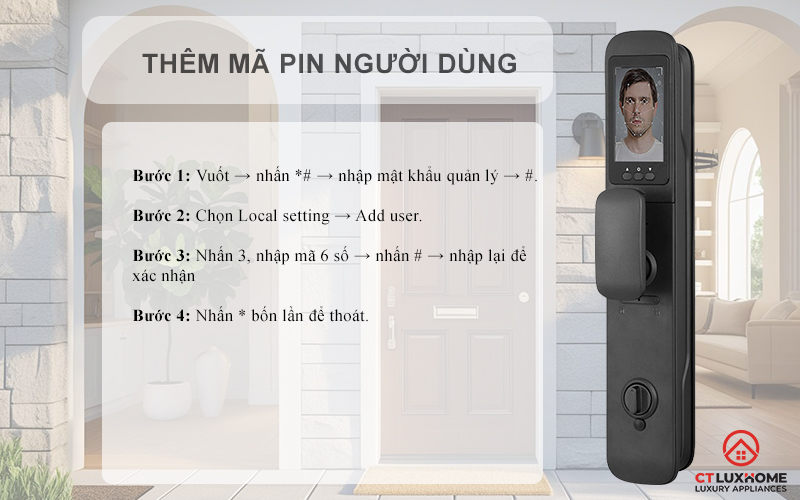 KHOÁ CỬA THÔNG MINH AVOLOCK AL 80FRVT CẢM BIẾN VÂN TAY, KHUÔN MẶT AL80FRVT 6