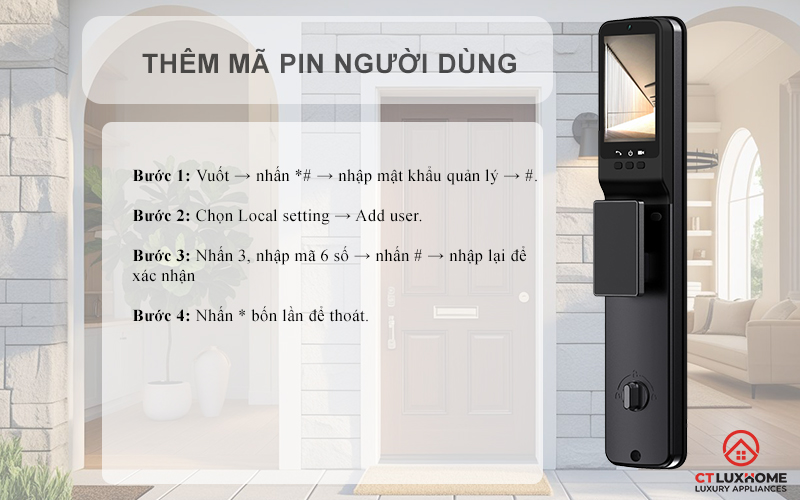 KHOÁ CỬA THÔNG MINH AVOLOCK AL 76TFV CẢM BIẾN VÂN TAY, KHUÔN MẶT AL76TFV 5