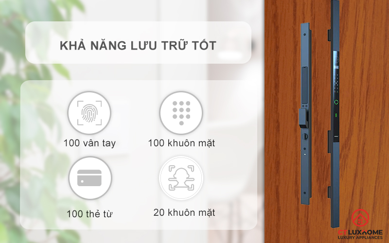 KHOÁ CỬA NHÔM AVOLOCK AN 390 NHẬN DIỆN VÂN TAY, KHUÔN MẶT 10