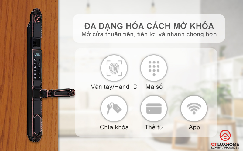KHÓA CỬA NHÔM AVOLOCK AN 391 NHẬN DIỆN VÂN TAY CỔ ĐIỂN AN391 9