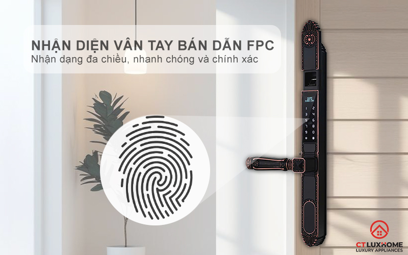 KHÓA CỬA NHÔM AVOLOCK AN 391 NHẬN DIỆN VÂN TAY CỔ ĐIỂN AN391 2