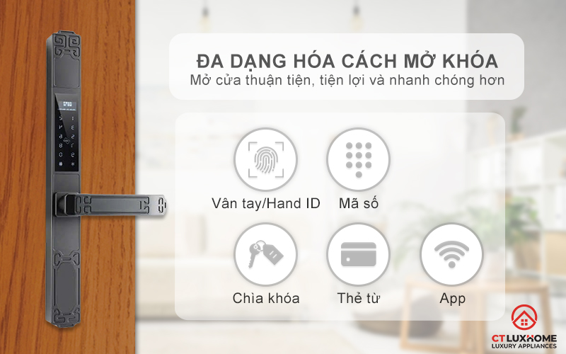 KHÓA CỬA NHÔM AVOLOCK AN 392 NHẬN DIỆN VÂN TAY CỔ ĐIỂN AN392 9