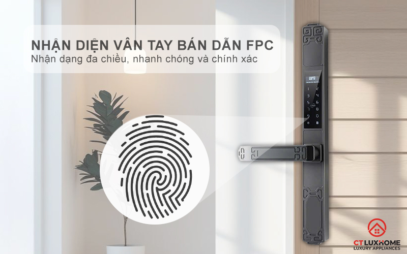 KHÓA CỬA NHÔM AVOLOCK AN 392 NHẬN DIỆN VÂN TAY CỔ ĐIỂN AN392 2