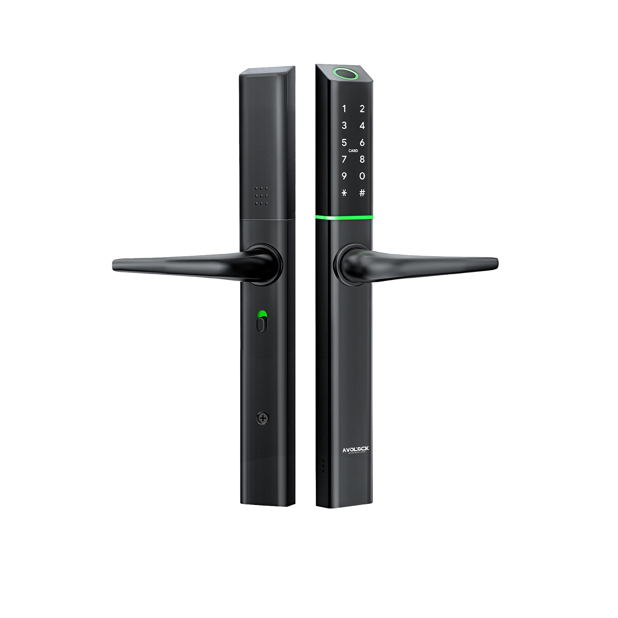 KHÓA CỬA NHÔM AVOLOCK AN 395 MÀU ĐEN NHẬN DIỆN VÂN TAY AN395