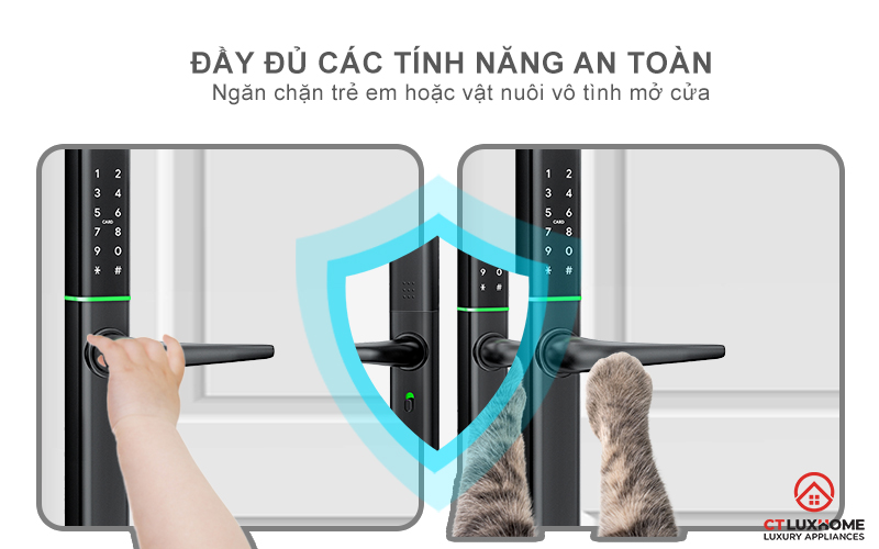 KHÓA CỬA NHÔM AVOLOCK AN 395 MÀU ĐEN NHẬN DIỆN VÂN TAY AN395 8
