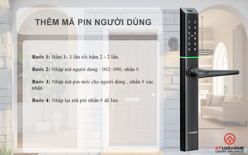 KHÓA CỬA NHÔM AVOLOCK AN 395 MÀU ĐEN NHẬN DIỆN VÂN TAY AN395 4