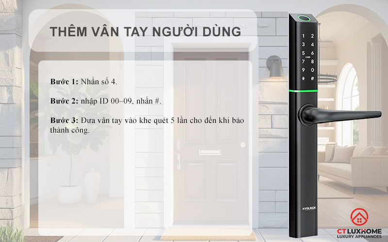 KHÓA CỬA NHÔM AVOLOCK AN 395 MÀU ĐEN NHẬN DIỆN VÂN TAY AN395 6