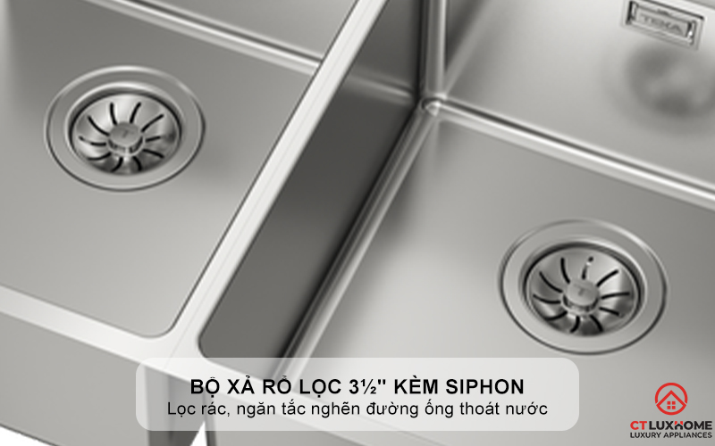 CHẬU RỬA BÁT INOX TEKA 2 HỐ RỬA BE LINEA RS15 2B 740 BELINEARS152B740 6