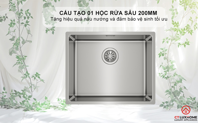 CHẬU CHẬU RỬA BÁT INOX TEKA 1 HỐC RỬA BE LINEA RS15 50.40 BELINEARS155040 2