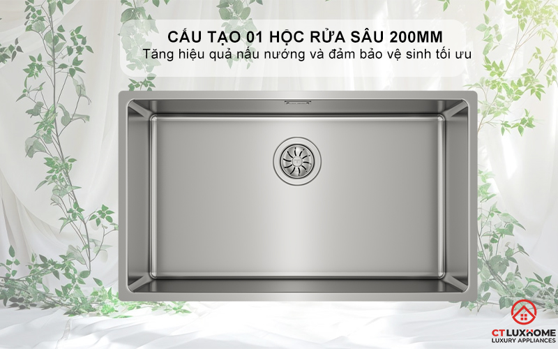 CHẬU RỬA BÁT INOX TEKA 1 HỐ RỬA BE LINEA RS15 71.40 BELINEARS157140 2