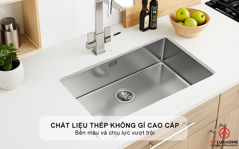 CHẬU RỬA BÁT INOX TEKA 1 HỐ RỬA BE LINEA RS15 71.40 BELINEARS157140 3