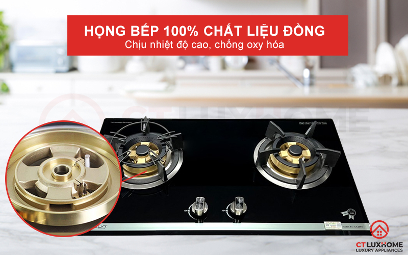 Họng bếp chất liệu đồng 100%